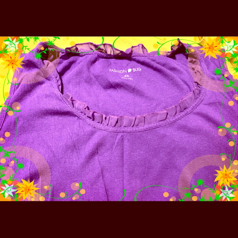 COPY - Fashion Bug 4X Purple Sleeveless Top. Extra comfy!